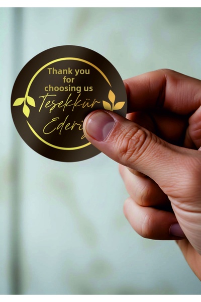 Baskı Adresi Matbaa & Promosyon Brown Gold Design Thank You Written 4 cm Roun...