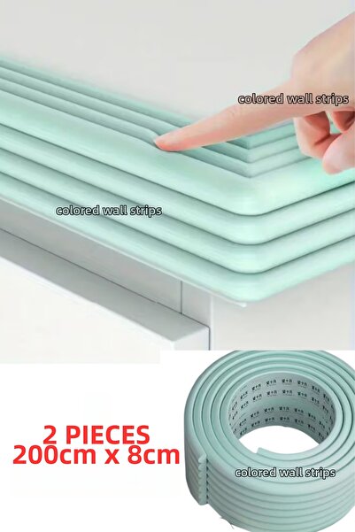 Renkli Duvarlar 2 БРОЯ 8 см x 200 см Лепило Meva Blue Lambri Модел Перваз Таб...