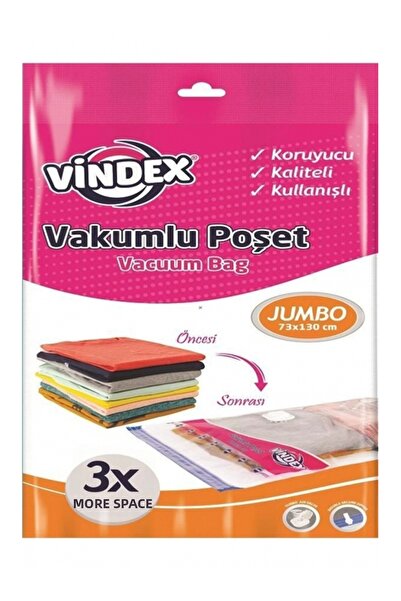 Vindex Pungă de vid din plastic Jumbo Single 73*130 Cm 1 bucată Portocaliu