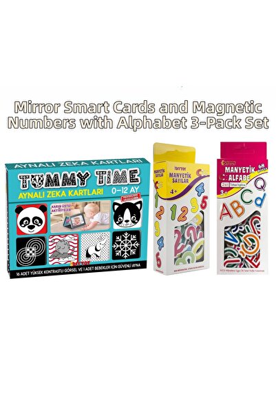 Diytoy Tummy Time Alphabet Set with 3 Pieces Including Mirror Intelligence Ca...