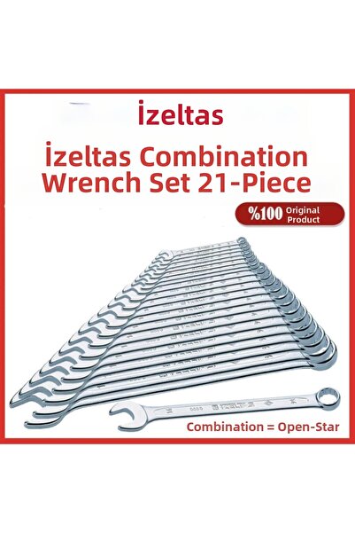 İzeltaş طقم مفاتيح مدمج مكون من 21 قطعة مقاس قصير 21 قطعة