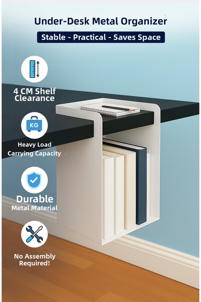 Işıl Concept منظم معدني للمكتب، منظم لطاولة الدراسة، منظم لطاولة المكتب، رف ت...