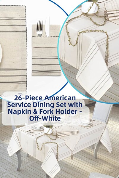 Dantelux Set de veselă Alexa de 26 piese (pentru 12 persoane) cu buzunar pent...