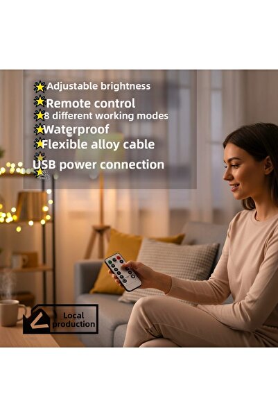 UpWay 10 Meters of Daylight Controlled 100 Led Lights - USB Decorative Lighting