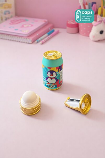 caps office 2-in-1 Eraser + Pencil Sharpener Set - Cute Animal Patterns 2-in-...