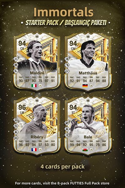 BERKANTTP حزمة FC 25 IMMORTALS للمبتدئين - 4 بطاقات FUT