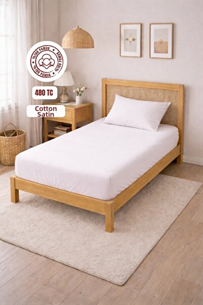 sutra 120 Thread Count (480 Tc) 100% Cotton Satin Single Fitted Sheet Set