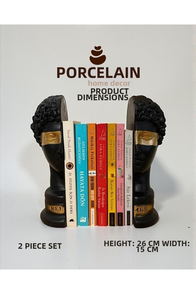 Porselian Σετ 2 Διακοσμητικές Βιβλιοθήκες από Μπετόν Αντίκες Μπουστάκια 26 εκ...