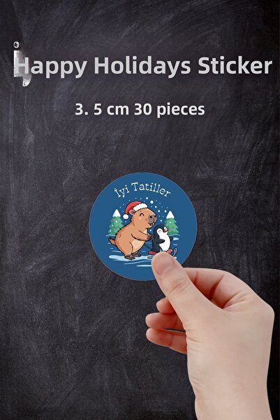 KanvasSepeti Autocolant tematic pentru sărbători, 30 de bucăți de 3,5 cm, aut...