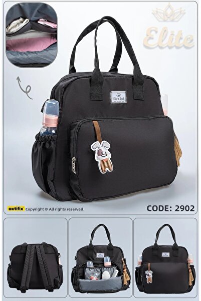 Elite Seal حقيبة لونا للعناية بالطفل باللون الأسود - للأم