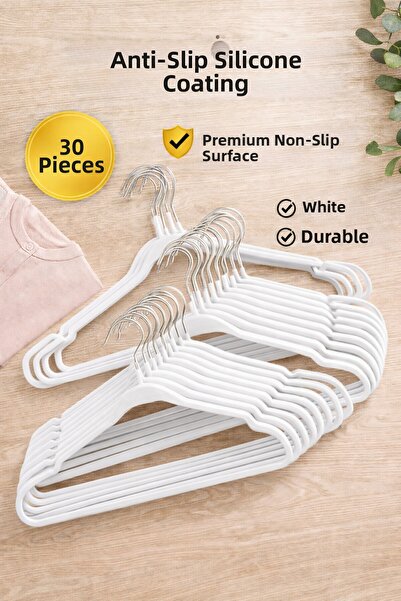 ARVALE 30 de bucăți umerase pentru haine acoperite cu silicon anti-alunecare,...