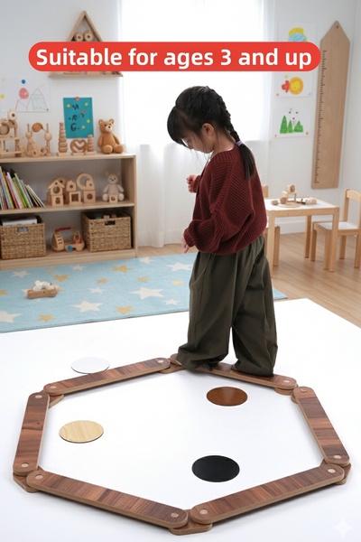 ROZİTOYS Wooden Toy Balance Beam, Activity Toy, Balance Board