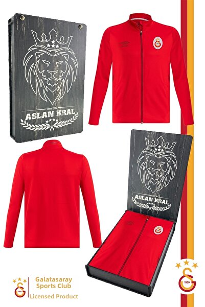 Galatasaray Original Licensed Full Zippered Mock Neck Red Training Sweat Gift...