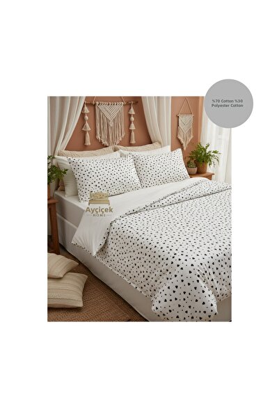 ayçiçek home Set de lenjerie de pat dublă și cearșaf fără elastic și 160/200 ...