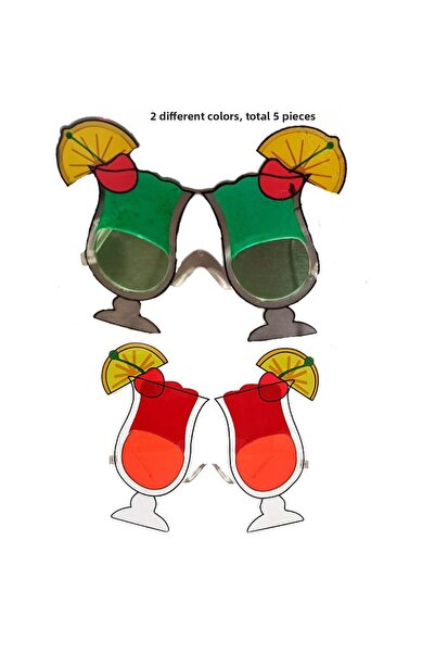 partidolu نظارات حفلات الكوكتيل الزجاجية من هاوايان تروبيكال 5 قطع