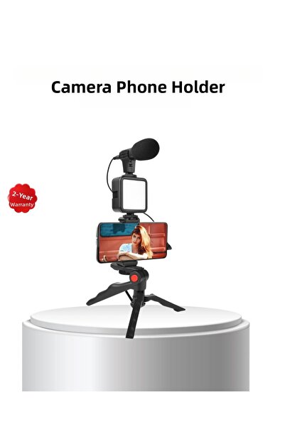 shopwave مجموعة تصوير الفيديو، حامل ثلاثي القوائم، ضوء LED، ميكروفون خارجي وم...