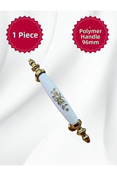 MKLAKS مقبض خزانة الأدراج من البلاستيك البوليمر مقاس 96 مم باللون الأبيض والذ...