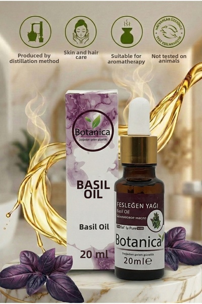 botanica Natural Basil Essential Oil 20 ml - Invigorating Body Massage and Re...