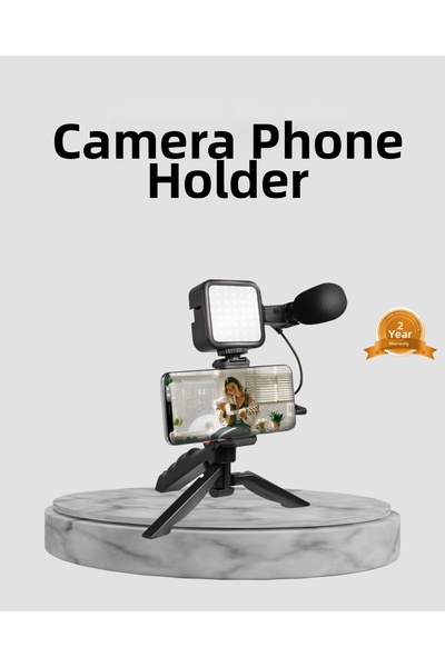 shopwave مجموعة تصوير الفيديو للهاتف، مجموعة كاملة مع إضاءة LED وميكروفون وحا...