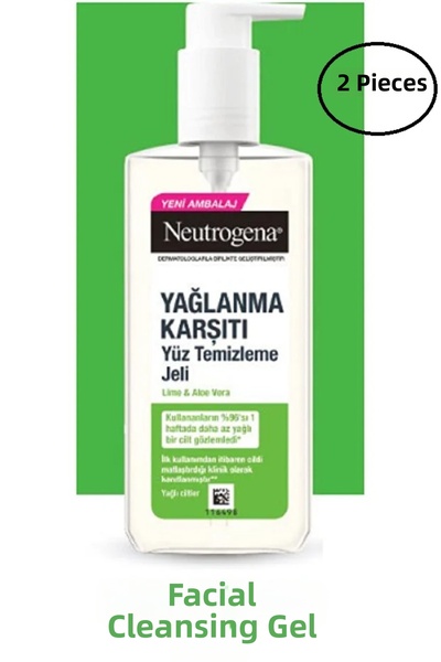 Neutrogena Anti-Oil Lime&Aloe Vera Facial Cleansing Gel X 2 Pieces