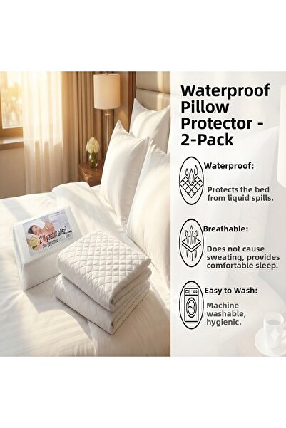 LOVYCO وسادة واقية مقاومة للبقع وقابلة للتنفس ومقاومة للسوائل، عبوة من قطعتين