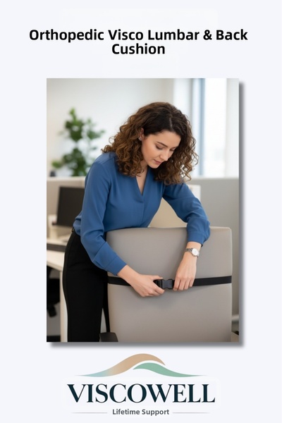 ViscoWell Orthopedic Visco Back & Lumbar Cushion Back Cushion Orthopedic Lumbar Cushion 100% Visco Support Cushion