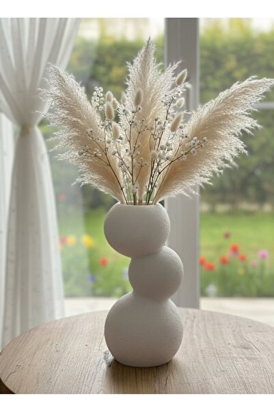 NUR TASARIM ATÖLYESİ Nordic Bohemian Style Stone Stack Textured White Design ...