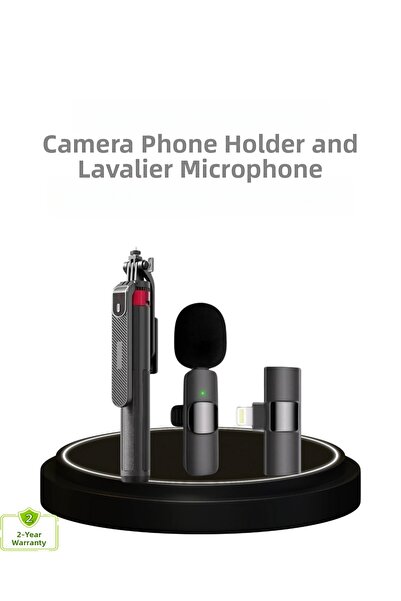 shopwave مجموعة ميكروفونات مزدوجة وعصا سيلفي مع حامل ثلاثي القوائم للفلوج وال...