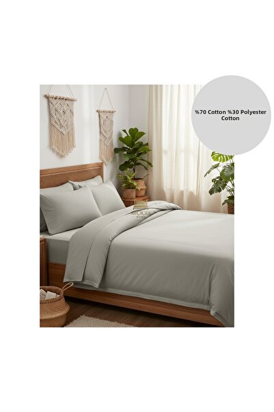 ayçiçek home Set de lenjerie de pat dublă și cearșaf elastic și 200/220 și gr...