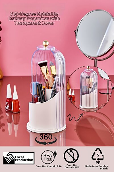 espashome Transparent Cover 360 °   Rotatable Stand Makeup Organizer – Brush ...