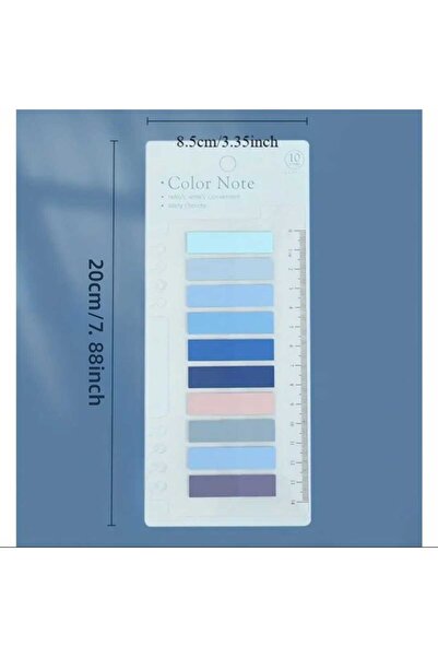 Kapudan Semi-Transparent Ruler Colored Post-It Bookmark Set 200 Sheets