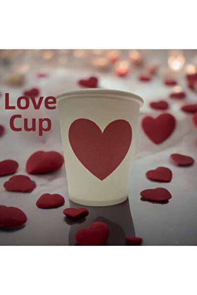 SBStrend Heart-Love Themed Disposable 7 oz 100 Pieces Paper Cups