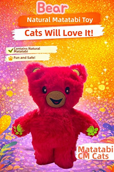 MATATABİ CATS Bear Plush Cat Toy Natural Matatabi Li, Durable, Fun Toy for Cats