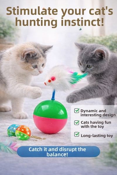 obrigado لعبة القط هاتشي ياتماز مع فأر، كرة متحركة للإمساك ونشاط ترفيهي ممتع
