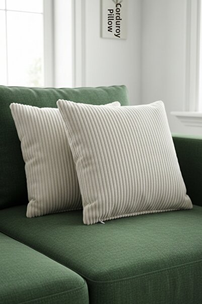 MoMMe Corded Fabric Velvet Pillowcase – Modern Decorative Throw Pillow Cover ...