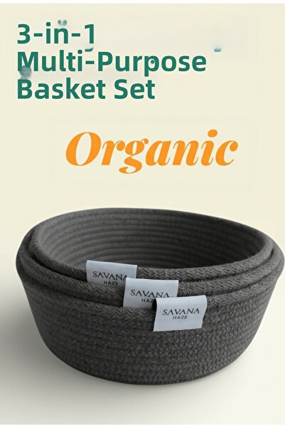Savana Haze 3-Piece Multi-Purpose Round Wicker Basket Set