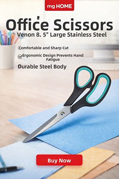 VENON Scissors ✂ Large Size 8.5 ✂️ Office Scissors Special Series ✂️ Steel Bo...