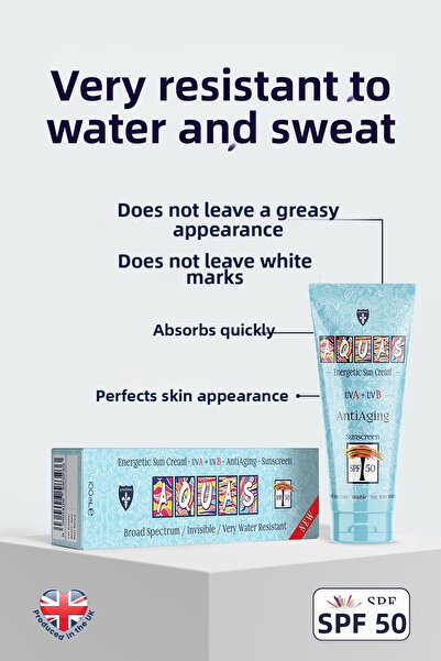 Aquas كريم مضاد للشيخوخة بعامل حماية من الشمس SPF50 من جونيس كيه آر