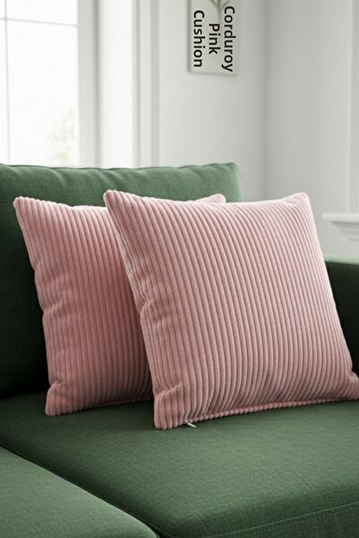 MoMMe Corded Fabric Velvet Pillowcase – Modern Decorative Throw Pillow Cover ...