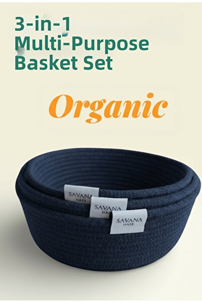 Savana Haze 3-Piece Multi-Purpose Round Wicker Basket Set