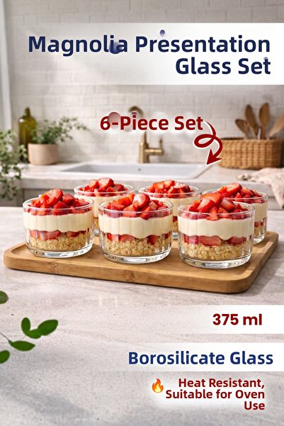 naturelove طقم أوعية ماغنوليا مكون من 7 قطع مع صواني - طقم أوعية للوجبات الخف...