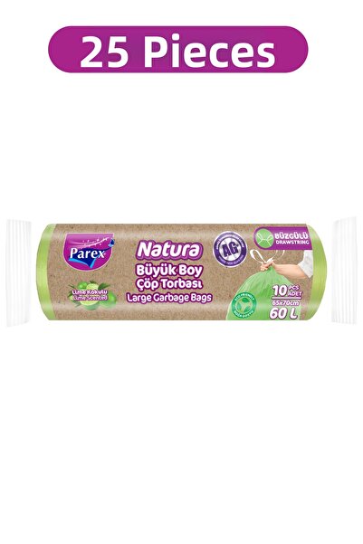 Parex Natura Drawstring 10-Piece Garbage Bags Large Size 65 X 70 cm Pack of 25