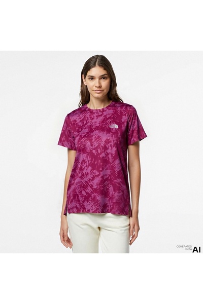THE NORTH FACE Flex S/S Reg Aop Women's Pink T-Shirt
