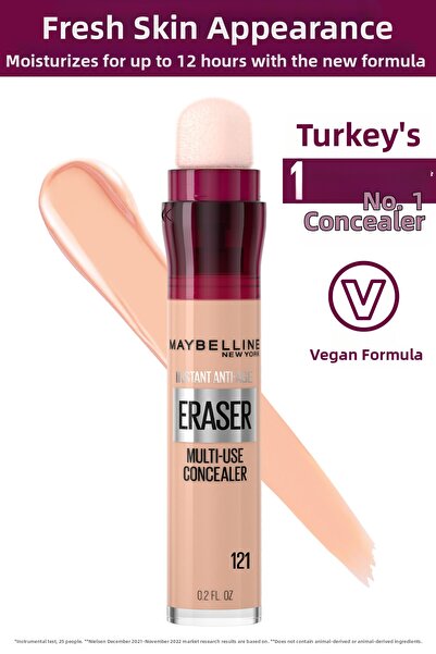 Maybelline New York Instant Anti Age Eraser Concealer - 121 Светъл меден коре...