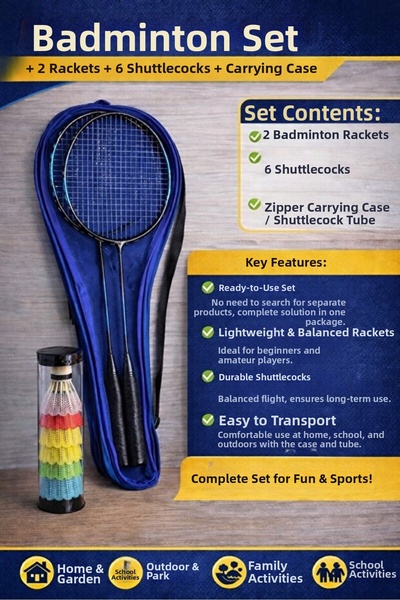 OULITE Комплект за бадминтон - Синьо