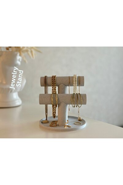 hediyesepetinde Elegant Two-Tier Jewelry Stand – Necklace, Bracelet, and Ring...