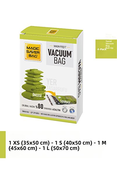 Magic Saver Bag Σετ τσάντα ταξιδιού με κενό αέρος 4 τεμαχίων