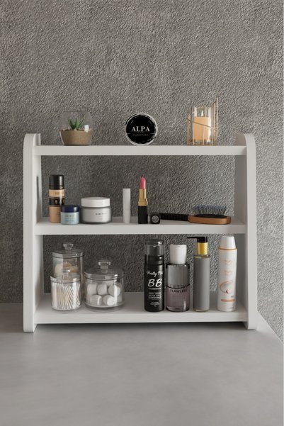 alpa ev mobilya 3-Tier Makeup Organizer Rack - Countertop, Bathroom, and Cosmetic Organizer Stand