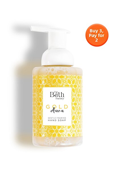 THE BATH FACTORY صابون رغوي مرطب ومنقي جولد أورا 300 مل