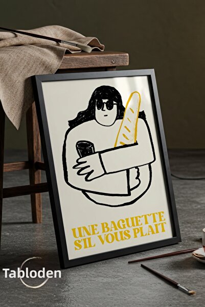 tablodea Desen de fată cu baghete de pe Pinterest, cu textul „Une Baguette”, ...